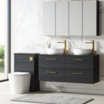 1200mm Wall Hung 4-Drawer Vanity & Laminate Worktop - Image 3