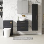 600mm Wall Hung 2 Drawer Vanity & Laminate Top - Image 2