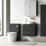 600mm Wall Hung 2 Drawer Vanity & Laminate Top - Image 3