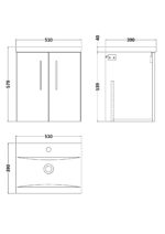 500mm Wall Hung 2 Door Vanity & Basin 1 - Image 2