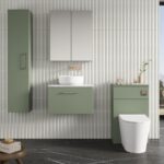 600mm Wall Hung 1-Drawer Vanity & Laminate Worktop - Image 2
