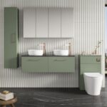 1200mm Wall Hung 2-Drawer Vanity & Laminate Worktop - Image 2