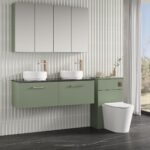 1200mm Wall Hung 2-Drawer Vanity & Laminate Worktop - Image 3