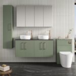 1200mm Wall Hung 4-Door Vanity & Laminate Worktop - Image 2