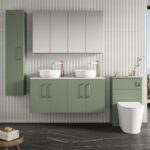 1200mm Wall Hung 4-Door Vanity & Laminate Worktop - Image 2
