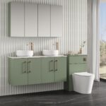 1200mm Wall Hung 4-Door Vanity & Laminate Worktop - Image 3