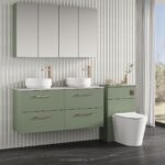 1200mm Wall Hung 4-Drawer Vanity & Laminate Worktop - Image 3