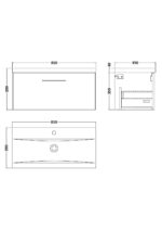 800mm Wall Hung 1 Drawer Vanity & Basin 1 - Image 2