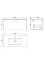 800mm Wall Hung 1 Drawer Vanity & Basin 2 - Image 2