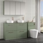 1200mm Floor Standing 4 Drawer Vanity & Worktop - Image 3