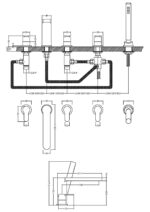 Deck Mounted 5 Tap Hole Bath Shower Mixer - Image 2