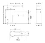 Mini Basin Mixer With Push Button Waste - Image 2