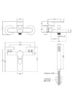 Nuie Arvan Wall Mounted Bath Shower Mixer With Kit - Image 2