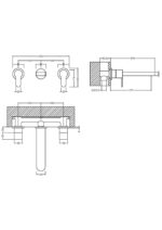 Nuie Arvan Wall Mounted 3 Tap Hole Basin Mixer - Image 2