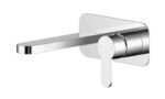 Nuie Arvan Wall Mounted 2 Tap Hole Basin Mixer With Plate