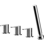 Deck Mounted 4 Tap Hole Bath Shower Mixer No Spout