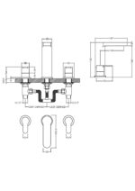 Nuie Arvan Deck Mounted 3 Tap Hole Basin Mixer With Pop Up Waste - Image 2