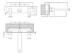 Nuie Arvan Wall Mounted 3 Tap Hole Basin Mixer With Plate - Image 2