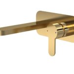 Wall Mounted 2 Tap Hole Basin Mixer With Plate