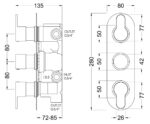 Nuie Arvan Triple Thermostatic Valve With Diverter - Image 2