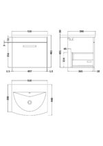 500mm Wall Hung Vanity With Basin 4 - Image 2