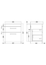 500mm Wall Hung Vanity With Worktop - Image 2