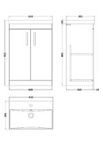 600mm Floor Standing Vanity With Basin 3 - Image 2