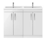 1200mm Floor Standing Cabinet With Double Ceramic Basin