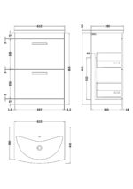 600mm Floor Standing Vanity With Basin 4 - Image 2