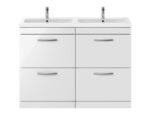 1200mm Floor Standing Cabinet With Double Ceramic Basin