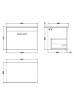 600 Wall Hung Single Drawer Unit & Laminate Worktop - Image 2