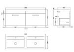 1200mm Wall Hung Cabinet With Double Basin - Image 2