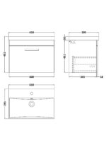 600mm Wall Hung Vanity With Basin 3 - Image 2