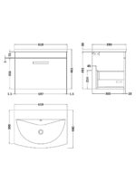 600mm Wall Hung Vanity With Basin 4 - Image 2