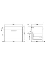 600mm Wall Hung Vanity With Grey Worktop - Image 2