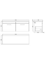 1200 Wall Hung 2-Drawer Unit & Laminate Worktop - Image 2