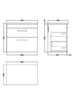 600 Wall Hung 2-Drawer Unit & Laminate Worktop - Image 2