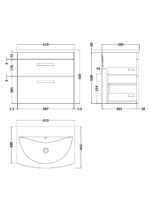 600mm Wall Hung Vanity With Basin 4 - Image 2