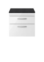 Nuie Athena 600mm Wall Hung Vanity With Sparkling Black Worktop