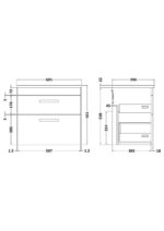 Nuie Athena 600mm Wall Hung Vanity With Sparkling Black Worktop - Image 2