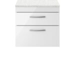 600mm Wall Hung Vanity With Sparkling White Worktop