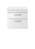 600mm Wall Hung Vanity With Sparkling White Worktop