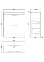 800mm Floor Standing Vanity With Basin 3 - Image 2