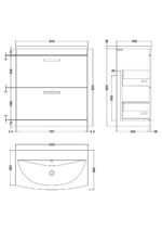 800mm Floor Standing Vanity With Basin 4 - Image 2