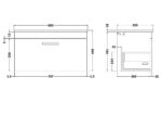 800mm Wall Hung Vanity With Basin 2 - Image 2