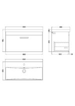 800mm Wall Hung Vanity With Basin 3 - Image 2