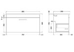 800mm Wall Hung Vanity With Worktop - Image 2