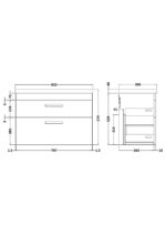 800mm Wall Hung Vanity With Basin 1 - Image 3