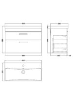 800mm Wall Hung Vanity With Basin 3 - Image 3
