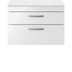800mm Wall Hung Vanity With Sparkling White Worktop